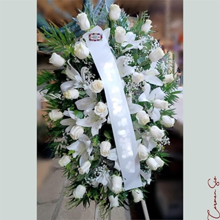 Centro defunción colgante tonos blancos - Imagen 1